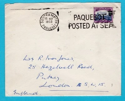 SOUTH AFRICA Union Castle Line cover 1953 Southamptom Paquebot to England - Image 1 of 2