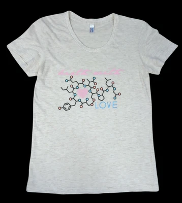 Women's Birth With Love pink blue molecules fitted t shirt XL fits Medium - Image 1 of 4