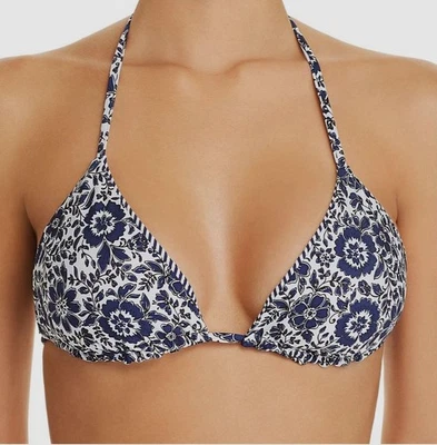 Великолепный женщин синий чек пожалуйста двусторонний треугольник бикини верхний купальный костюм размер XS - Изображение 1 из 3