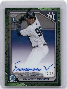 2024 Bowman Chrome Prospect Auto Green Reptilian Ref Francisco Vilorio /99 - Picture 1 of 2