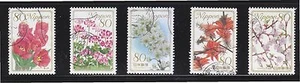 JAPAN 2010 (PREFECTURE) FLOWERS OF HOMETOWN SERIES 6 80 YEN COMP. SET OF 5 STAMP - Picture 1 of 4