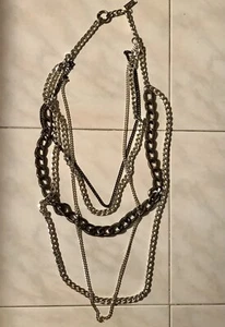 PF PAOLA FRANI Collana Lunga Multi filo a Catene massicci Collier Bigiotteria - Foto 1 di 8