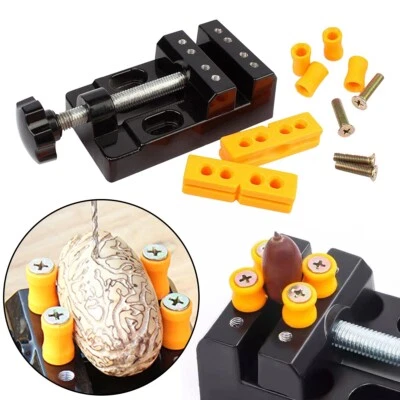 Bench Clamp Vice for Table Adjustable Jaw Tool for Drilling & Walnut Cracking