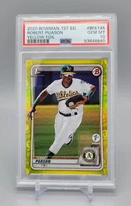 2020 1st Bowman Draft ROBERT PUASON 1st Edition Yellow Foil #/75 PSA 10 GEM MT - Picture 1 of 2