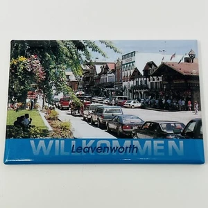 Vintage Willkommen Leavenworth Washington Fridge Magnet 3” x 2” Travel Souvenir - Picture 1 of 4