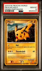 PSA 10 GEM MINT Pikachu HOLO WORLD COLLECTION PROMO 2010 Pokemon | PORTUGUESE - Picture 1 of 2