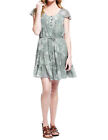 Marks & Spencers Sage Green Boho Floral Floaty Lined Chiffon Dress Org Price £39
