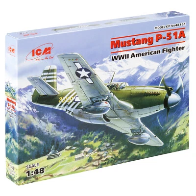 American Fighter Mustang P-51A Segunda Guerra Mundial USAF Fighter Modelo a escala 1:48 ICM 48161 Foto 1 de 4