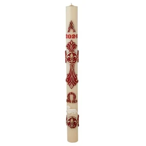 Christian Brand No 9 Baroque Cross Paschal Candle  - Pack of 1 - Picture 1 of 1