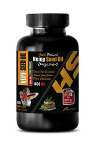 hemp oil - ORGANIC HEMP SEED OIL 1400mg - omega 3, 6, 9 fatty acids - 60 Caps - Picture 1 of 12
