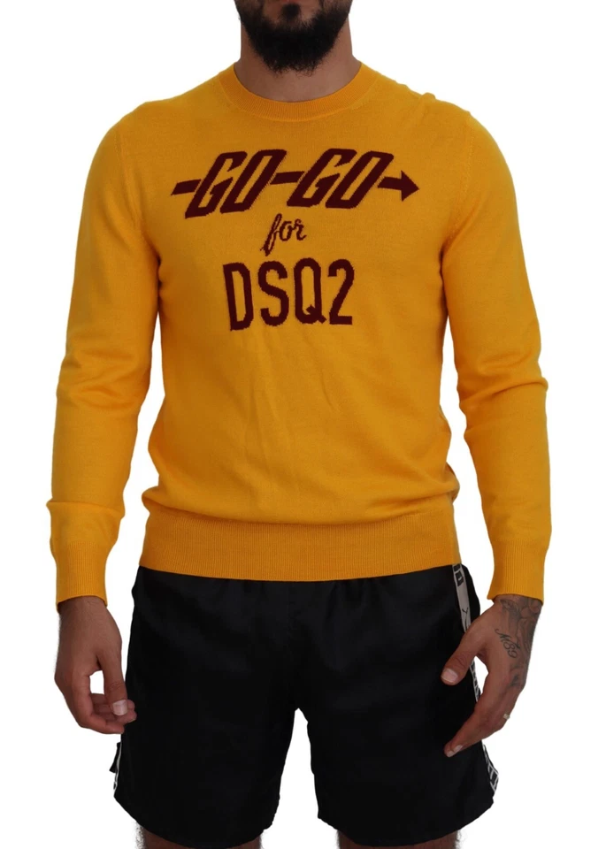 DSQUARED2 Sweater Orange Wool Long Sleeves Men Pullover IT48/US38/M RRP 660usd - Image 1 of 4