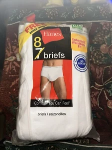 Hanes Herren Gr. XL 40-42 "etikettfrei weiß Slips 8 verbessert durchgehender Schnitt - Bild 1 von 2
