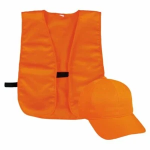 Outdoor Cap Vest and Cap Combo Blaze Orange - Choose Size and Style - Picture 1 of 4