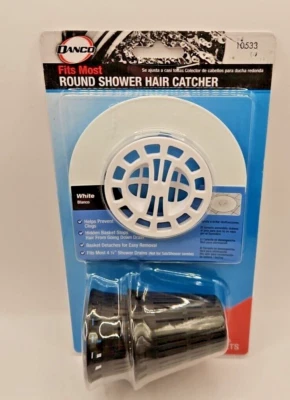 DANCO Round Hair Catcher for Shower Drain in White (10533) Includes 2 Baskets - Image 1 of 4