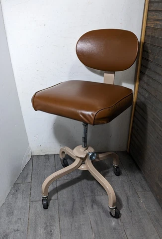 Vintage InterRoyal Industrial Drafting Desk Chair Stool Mid Century Modern Cover