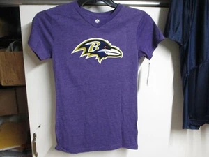 BALTIMORE RAVENS WOMENS/JUNIORS "V NECK" T SHIRT (L-14) NWT $25 PURPLE LOGO SOFT - Picture 1 of 3