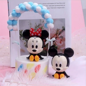 Mickey, Minnie Mouse Birthday Cake Topper (Set Of 2pc) 3" X 2" - Picture 1 of 5