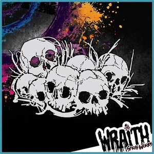 Totenkopf Flor #1 - Wiederverwendbare Airbrush Schablone Vorlage - Bild 1 von 4