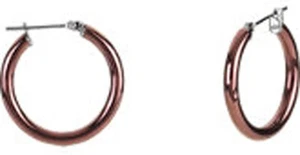 Pendientes de aro de acero inoxidable de 3x40 mm con un delicioso revestimiento de inmersión de chocolate - Imagen 1 de 1