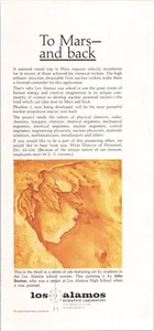 Los Alamos Mars Rocket Ad Phoebus 2 1960s Space Nuclear Tech Print Ad 1965 - Picture 1 of 5