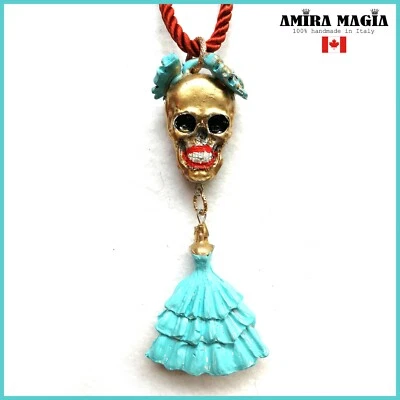 Collar Joyería Étnica Santa Muerte Talismán Colgante Tribal Amuleto Cráneo de la Muerte Foto 1 de 4