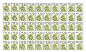 1971 Fiji Postage Stamps Mint Half Sheet of 3 cent Calanthe furcata MNH - Picture 1 of 3