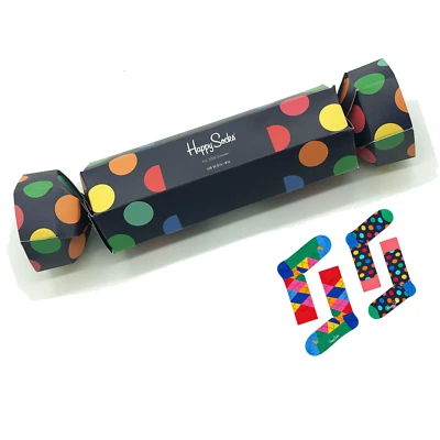 Happy Socks Womens 2-Pack Christmas Cracker Big Dot Gift Set Socks 5.5-9.5 (W) - Image 1 of 4