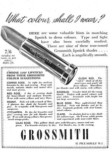 1948 Advert for 'GROSSMITH' Lipsticks Small Vintage Original Cosmetics Print Ad - Picture 1 of 1