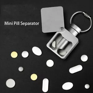Mini Pillenabscheider Schlüsselanhänger Cutter Tragbarer Pillenschneider Pillenwerkzeug Doppelklinge - Bild 1 von 7