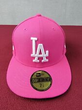 Los Angeles Dodgers Hat 59Fifty pink cap size 7 1/8 fitted New Era World Series