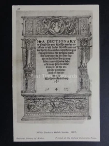 Welsh Historic Literature: XVIth CENTURY WELSH BOOKS 1547 By Library of Wales - Picture 1 of 2