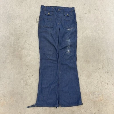 Pantalones de mezclilla Lee Bush vintage años 60 70 pantalones largos azul disco unisex 31x34 hechos en EE. UU.  Foto 1 de 4