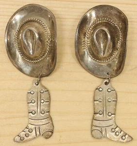 Vintage Mexiko Sterlingsilber Cowboy Ohrstecker Ohrhänger X806B - Bild 1 von 3