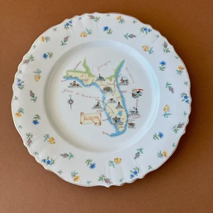 Plato de coleccionista Florida vintage 10 pulgadas, años 50 por Marco Ceramics, imperfecto - Imagen 1 de 8
