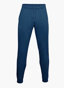 Under Armour Sports Style Trackpants Mens Terry Blue Size S #REF30 - Picture 1 of 6