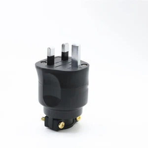 Rhodium UK 13A Mains Power Plug Fuse Connector Ø 18mm Cable 3 Pin HiFi - Picture 1 of 1