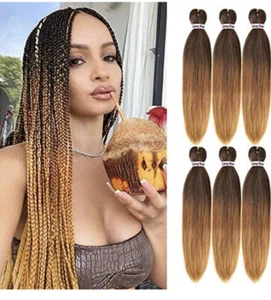 Misbelle Pre-Stretched Braiding Hair 26” 6 p brown to light brown ombré  4/27 - Picture 1 of 11