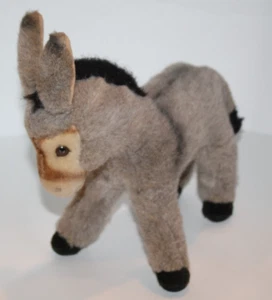 Mary Meyer Donkey 9" Realistic Stands Gray Black Cross Back Plush Vtg - Picture 1 of 13
