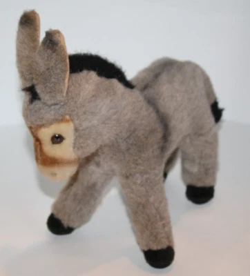 Mary Meyer Donkey 9" Realistic Stands Gray Black Cross Back Plush Vtg - Image 1 of 4
