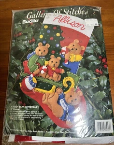 Bucilla Holiday Stocking Kit A Teddy Bear Christmas Felt Applique 33253 New - Picture 1 of 4