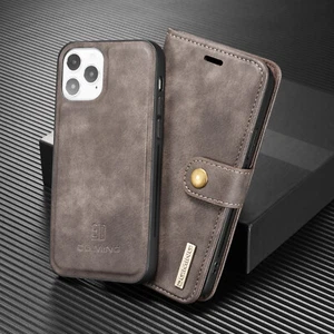 Detachable Flip Leather Phone Case Cover For iPhone 11 12 Pro 6S 7 8 Plus XR SE - Picture 1 of 22