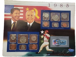 1985 Mint Set P&D Titanic Found, Regan and Mikhail Gorbachev UN Peace - Picture 1 of 10