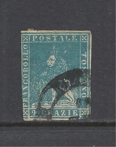TUSCANY SCOTT 4 USED FINE - 1857 2gr BLUE ISSUE - TUSCANY LION - Picture 1 of 2