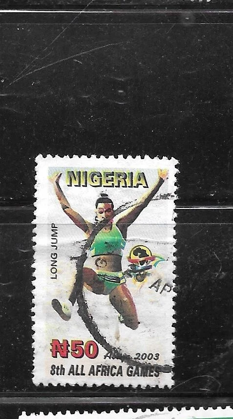 NIGERIA SC # 758 2003 SALTO DE ALTURA CONMEMORATIVO ANTIGUO POSTAL USADO EN MUY BUEN ESTADO SELLO Foto 1 de 1