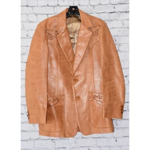 STETSON Distressed Leather Men's Western Jacket Blazer 40 - Picture 1 of 13