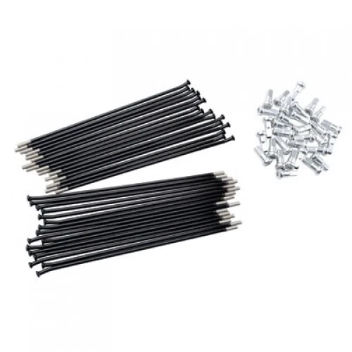 Kit de radios para motocicleta Tusk - radios traseros de 19" negros/petina plateada SPK-MR-19-BK para Foto 1 de 1