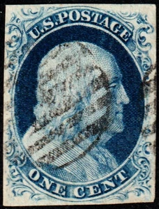 EAS_STAMPS US #9 U EN MUY BUEN ESTADO+ UN BONITO 4 MÁRGENES BIEN CORTADO CON DOBLE REJILLA NEGRA CANCELAR - Imagen 1 de 1