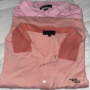 EUC XXL Golf Polos Pr: Nick Price Stripe 100% Baumwolle / Cremieux Pink 97% Baumwolle - Bild 1 von 8