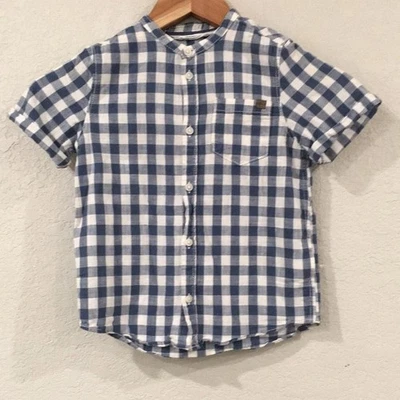 H&M Boys Sz 5/6 Checkered Button Up Shirt 100% Cotton - Image 1 of 4