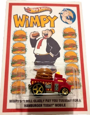 Popeye "Wimpy's Burger Mobile" Divertido Raro Personalizado Hot Wheels American Throwback Foto 1 de 4